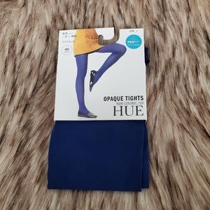 3/$12 HUE Ink Blue Opaque Tights